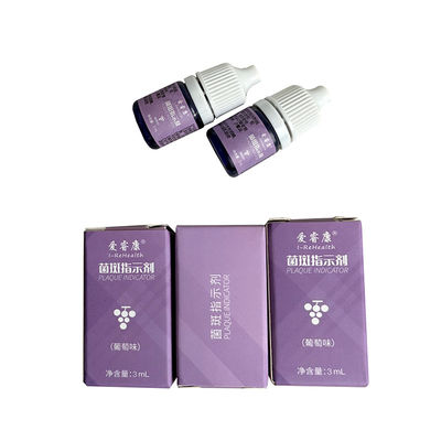 Indicador de duas cores da chapa dental do sabor da uva a travar no lugar da chapa 3mL/Bottle