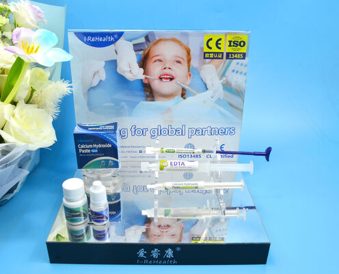Mecanismos Duplos de Ação Antibacteriana e Anti-inflamatória
Pasta de Hidróxido de Cálcio Premixada com Iodoformo - Material Obturador de Canal Radicular para Crianças em Embalagem de 2g