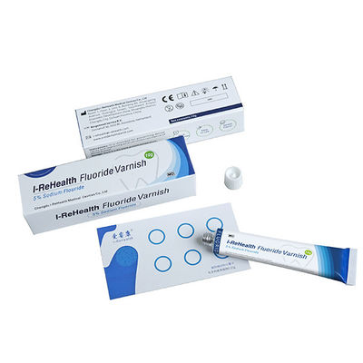 Verniz pegajoso branco do dente do fluoreto da cera 22600ppm com escova fluorescente